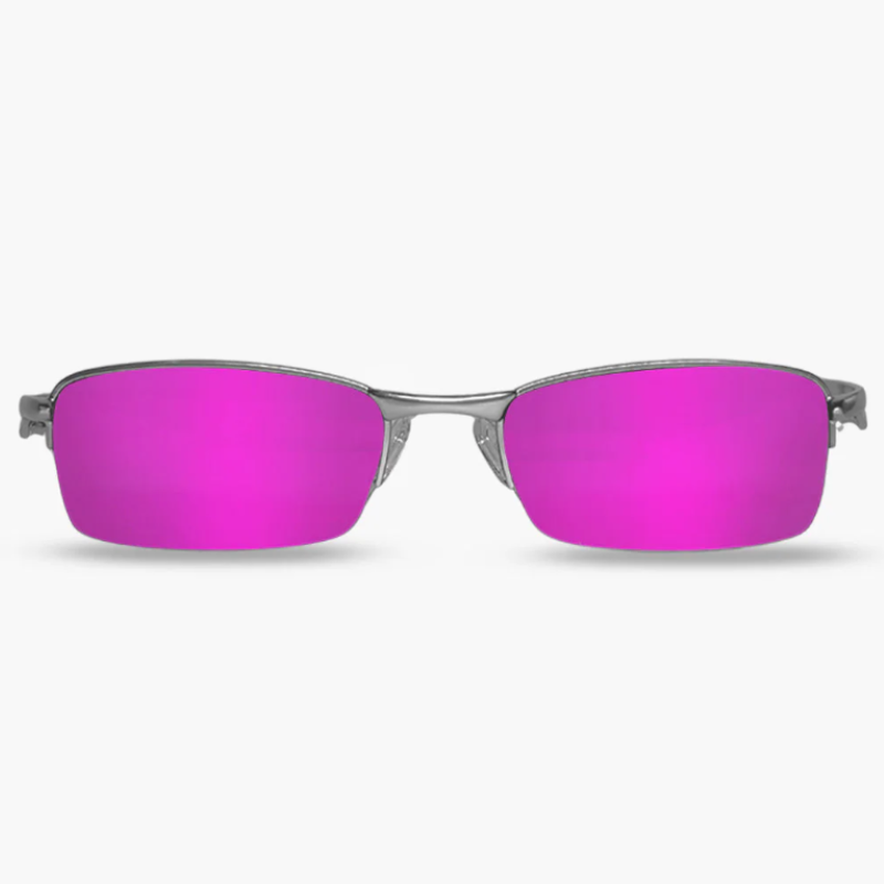 ÓCULOS OAKLEY LUPA DO VILÃO PRATA COM LENTE ROSA